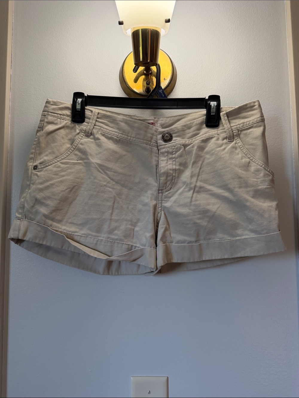 Mossimo Supply Co. Light Beige Cuffed Cotton Shorts